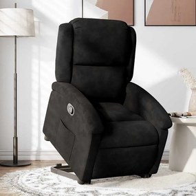vidaXL Poltrona reclinável elevatória veludo preto