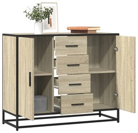 vidaXL Aparador 92x35x76 cm derivados de madeira carvalho sonoma