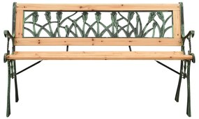 Banco de jardim 122 cm ferro fundido e madeira de abeto maciça