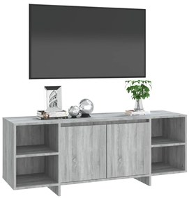 Móvel de TV 130x35x50 cm aglomerado cor sonoma cinzento