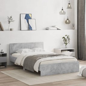 vidaXL Estrutura de cama com cabeceira 120x200 cm cinzento cimento