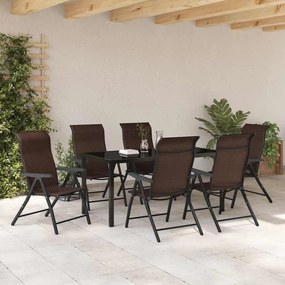 Conjunto de Jantar de Jardim 7 Peças em Rattan Sintético Marrom