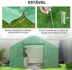 Estufa tipo Túnel 4x3x2 m Estufa de Exterior com 2 Janelas Cobertura P