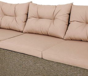 Conjunto Jardim de canto 26 peças em polyrattan premium XXL incl. almofadas creme/bege
