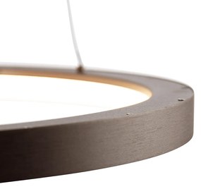 Candeeiro Pendente de Design Bronze com LED Dimmable Easylift - Hoop