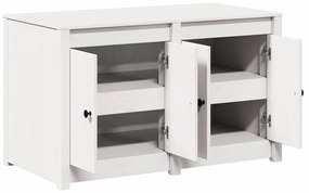 Armário de Cozinha Externo Branco 106x55x64 cm Madeira Sólida de Pinho