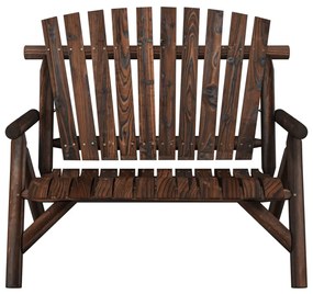 Banco de jardim 2 lugares 119x85x98 cm madeira de abeto maciça
