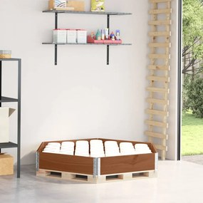 vidaXL Canteiro elevado hexagonal 160x160 cm pinho maciço castanho