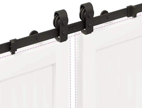 Kit de ferragens para porta deslizante 366 cm aço preto