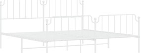 Estrutura de cama com cabeceira e pés 200x200 cm metal branco