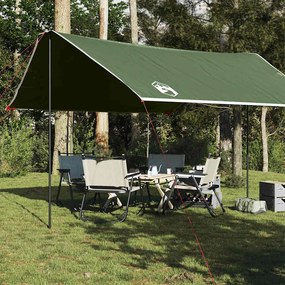 vidaXL Lona de campismo 430x380x210 cm impermeável verde