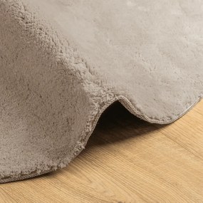 Tapete pelo curto macio e lavável HUARTE Ø 200 cm cor areia