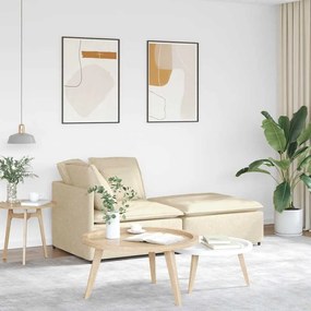 vidaXL Sofá modular com pufes e almofadas tecido creme