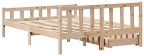 Cama sem colchão 150x200 cm madeira de pinho maciça