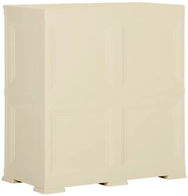 Armário de plástico 79x43x85,5 cm design de madeira branco nata