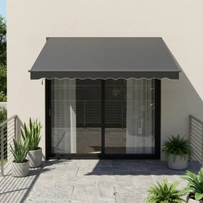 Toldo varanda de braço articulado 250 x 200 cm (C x L), manivela, FPS 50+ Cinza