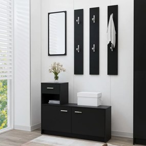 vidaXL Unidade de corredor 100x25x76,5 cm derivados de madeira preto