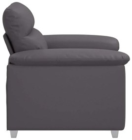 Poltrona 60 cm couro artificial cinzento