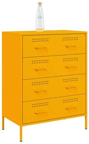 Aparador 68x39x89 cm aço amarelo mostarda