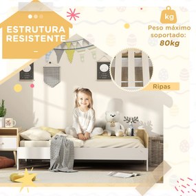 AIYAPLAY Cama para Crianças acima de 3 Anos 143,5x74x40 cm Cama de Mad
