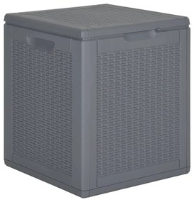 vidaXL Caixa de arrumação para jardim 90 L vime PP cinzento