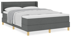 Cama Box Spring vidaXL com Colchão Cinza Escuro 160x200 cm Tecido
