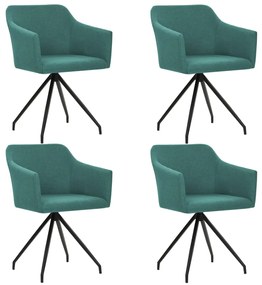 vidaXL Cadeiras de jantar giratórias 4 pcs tecido verde