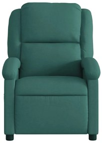 Poltrona reclinável de massagens elétrica tecido verde-escuro
