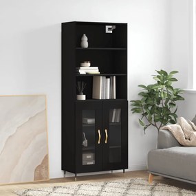 vidaXL Armário alto 69,5x34x180 cm derivados de madeira preto