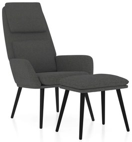 Poltrona Gale de Descanso com Apoio de Pés - Cinzento Escuro - Design