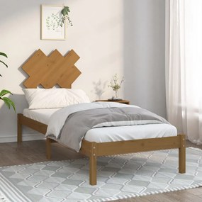 vidaXL Estrutura cama pequena solteiro 75x190 cm madeira castanho mel