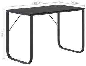 Secretária de computador 110x60x73 cm contraplacado preto