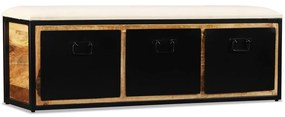Banco armazenamento com 3 gavetas mangueira maciça 120x30x40cm