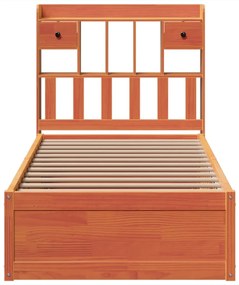Cama sem colchão 90x190 cm madeira de pinho maciça castanho-mel
