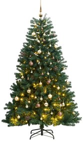 Árvore Natal artificial articulada c/ 300 luzes LED+bolas 240cm