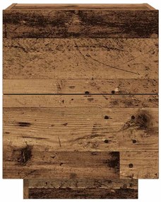 Cabeceira vidaXL com luzes LED Madeira Velha 45x40x55 cm