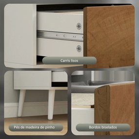 Estante para Livros de 6 Níveis com 2 Gavetas e 4 Prateleiras Abertas para Sala de Estar Escritório  60x30x179 cm Branco