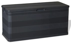 43708 vidaXL Caixa de arrumação para jardim 280 L preto