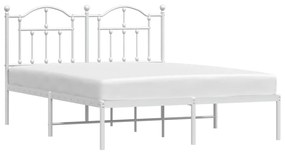 Estrutura de cama com cabeceira 140x190 cm metal branco