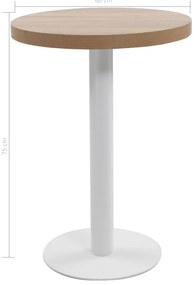 Mesa bistrô 60 cm MDF castanho-claro