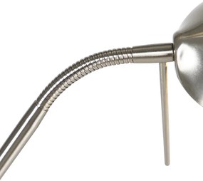 Candeeiro de pé em aço com candeeiro de leitura incluindo LED regulável em Kelvin - Diva