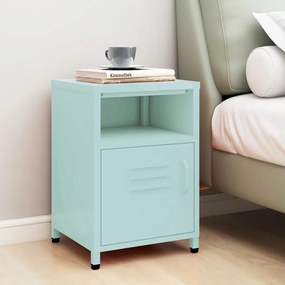 vidaXL Mesa de cabeceira 35x35x51 cm aço verde-hortelã