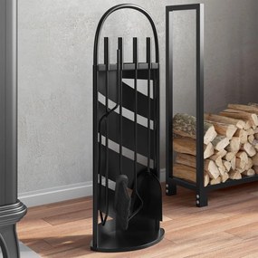 vidaXL Conjunto de ferramentas para lareira 5 pcs 23x15x66 cm aço