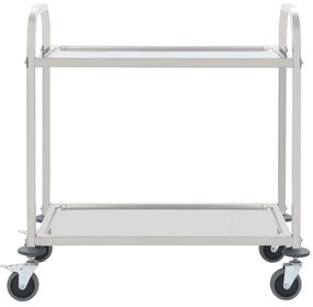 Carrinho de cozinha de 2 níveis 95x45x83,5 cm aço inoxidável