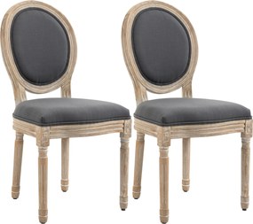 Conjunto de 2 Cadeiras sala jantar (MESA NÃO INCLUIDA) 56 x 49 x 96 cm, Cinzentas