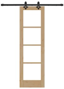 Conjunto de Porta Deslizante vidaXL com Hardware 61x198.5 cm Pinho Sól