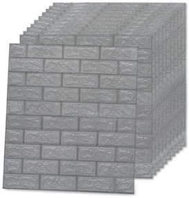 Papel de parede 3D autoadesivo tijolos 20 pcs antracite