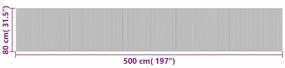 Tapete retangular 80x500 cm bambu preto