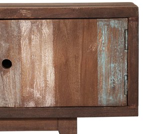 Móvel de TV vintage em madeira de acácia maciça 118x30x40 cm