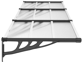 Toldo para porta 297,5x90 cm policarbonato preto/transparente